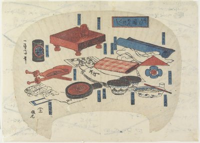 Collection of Things with Names That End with Men by Utagawa Kuniyoshi